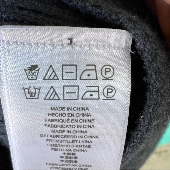 MICHAEL KORS ANGORA BLEND FUR COLLAR BUCKLE SWEATER NAVY BLUE SIZE MEDIUM - Picture 8 of 14